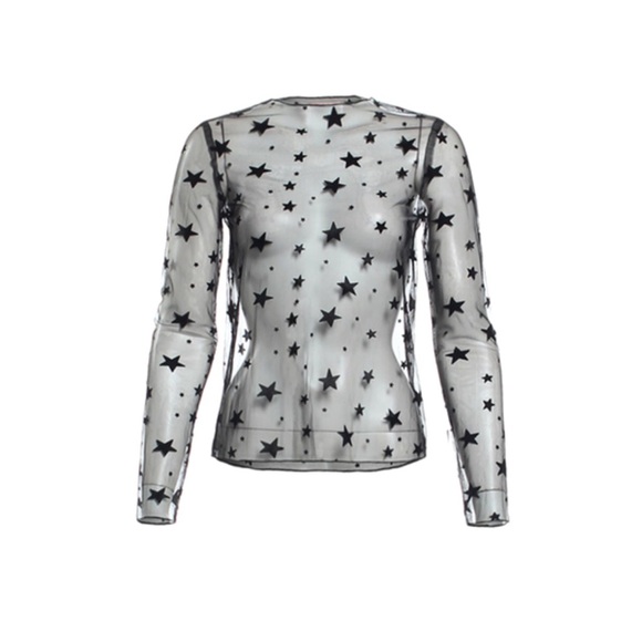 Star Sheer Long Sleeve Top - Picture 6 of 7